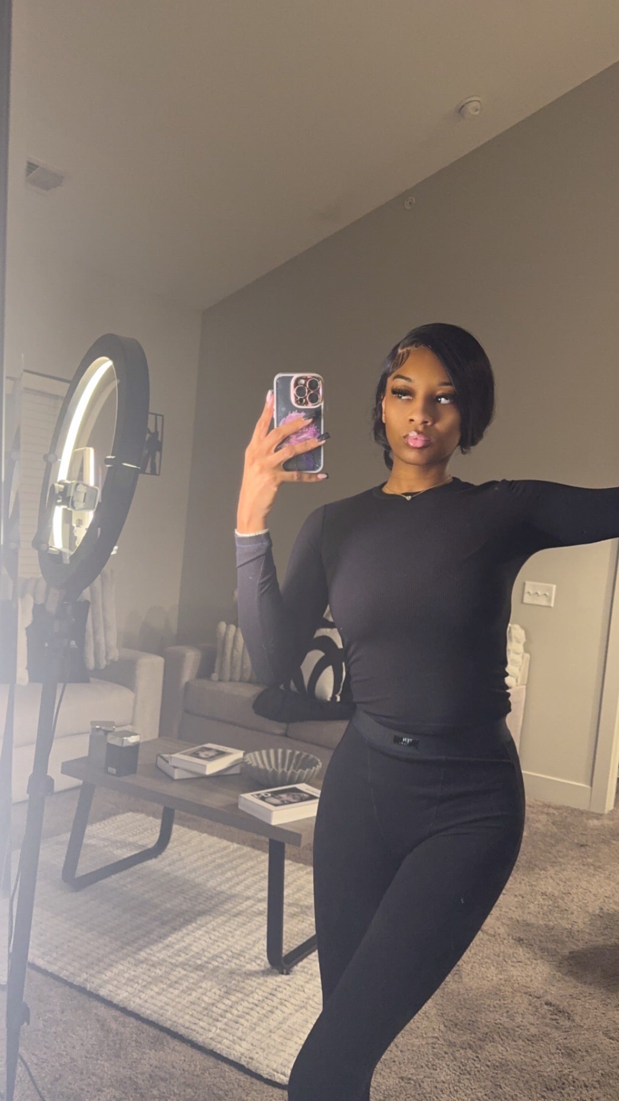 Black 2 piece athletic sets