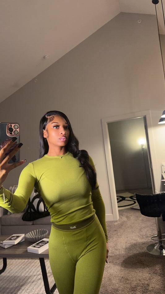 Olive Green 2 piece athletic set