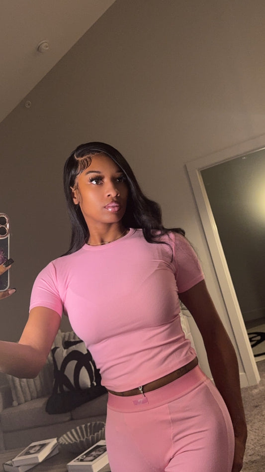 Pink 2 piece athletic sets